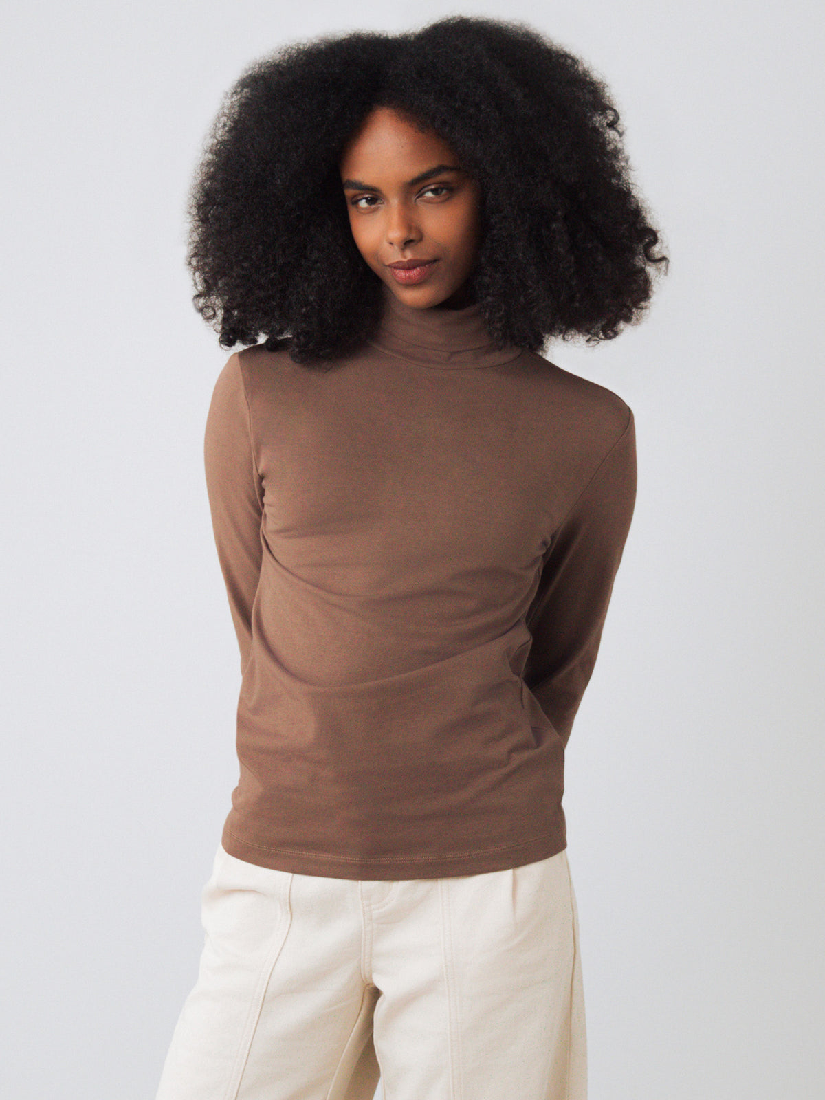 Jersey-Rollkragenpullover