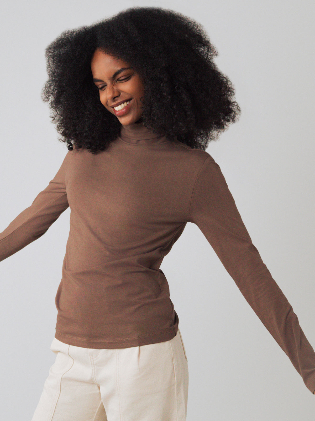 Jersey-Rollkragenpullover
