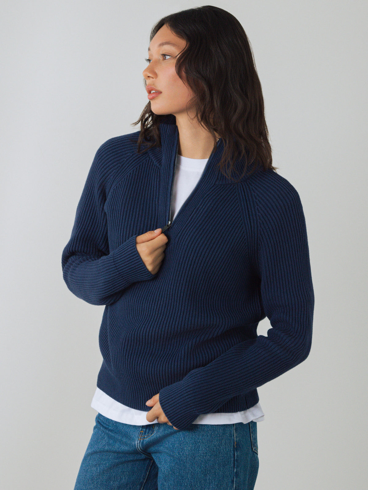 Magliione mezza zip donna