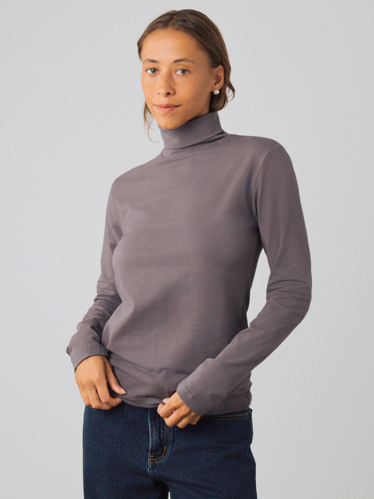Jersey-Rollkragenpullover