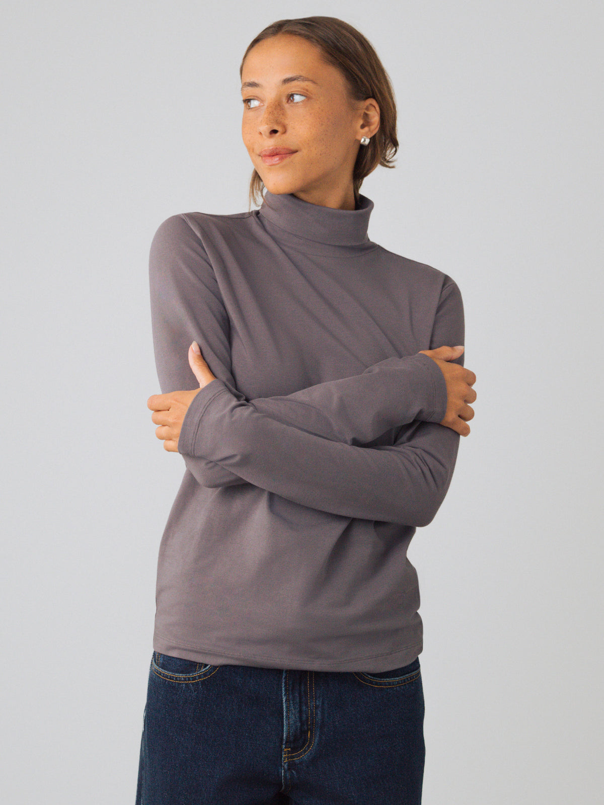 Jersey-Rollkragenpullover