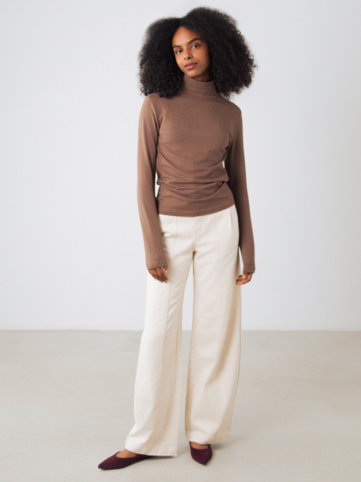 Jersey-Rollkragenpullover