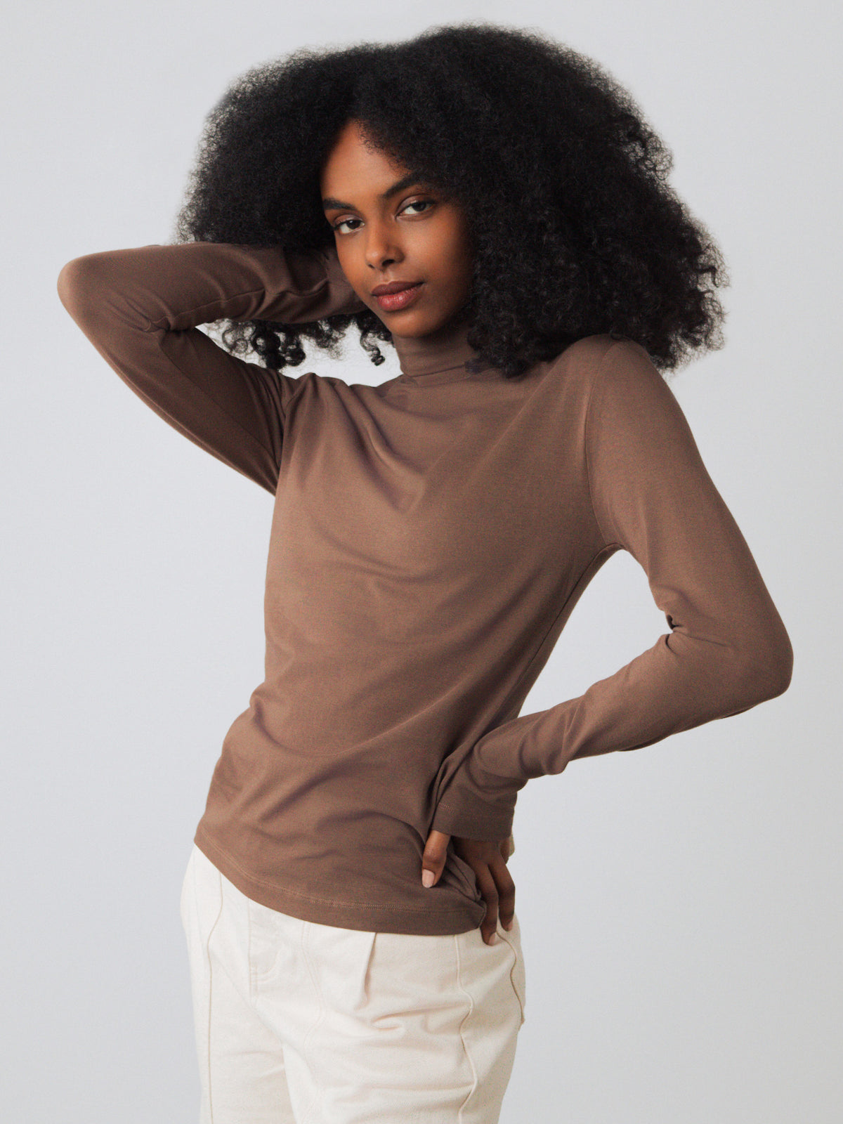 Jersey-Rollkragenpullover