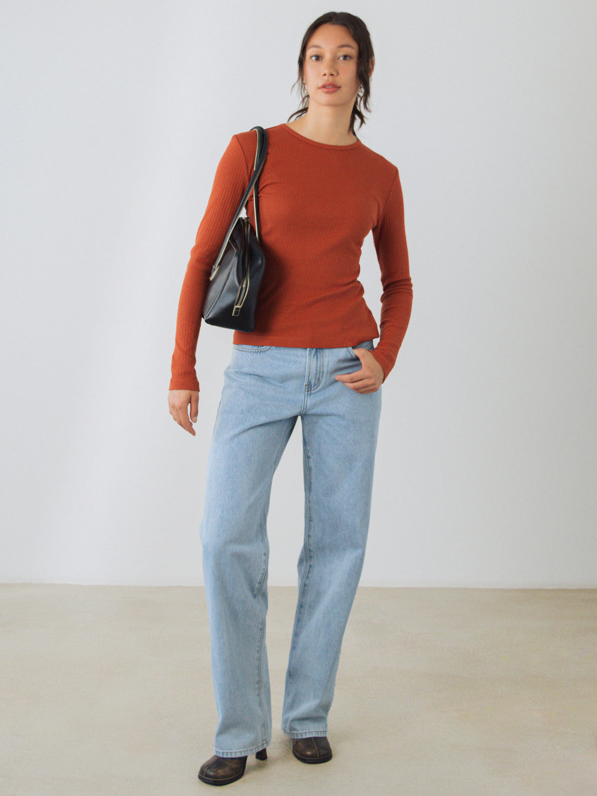 Geripptes Langarm Shirt