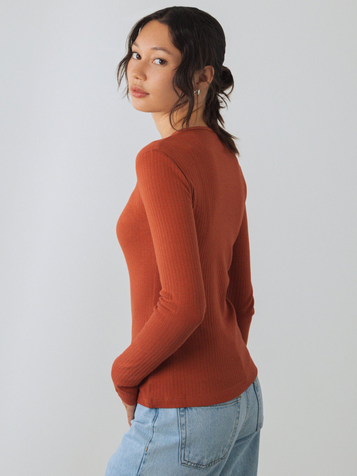 Geripptes Langarm Shirt