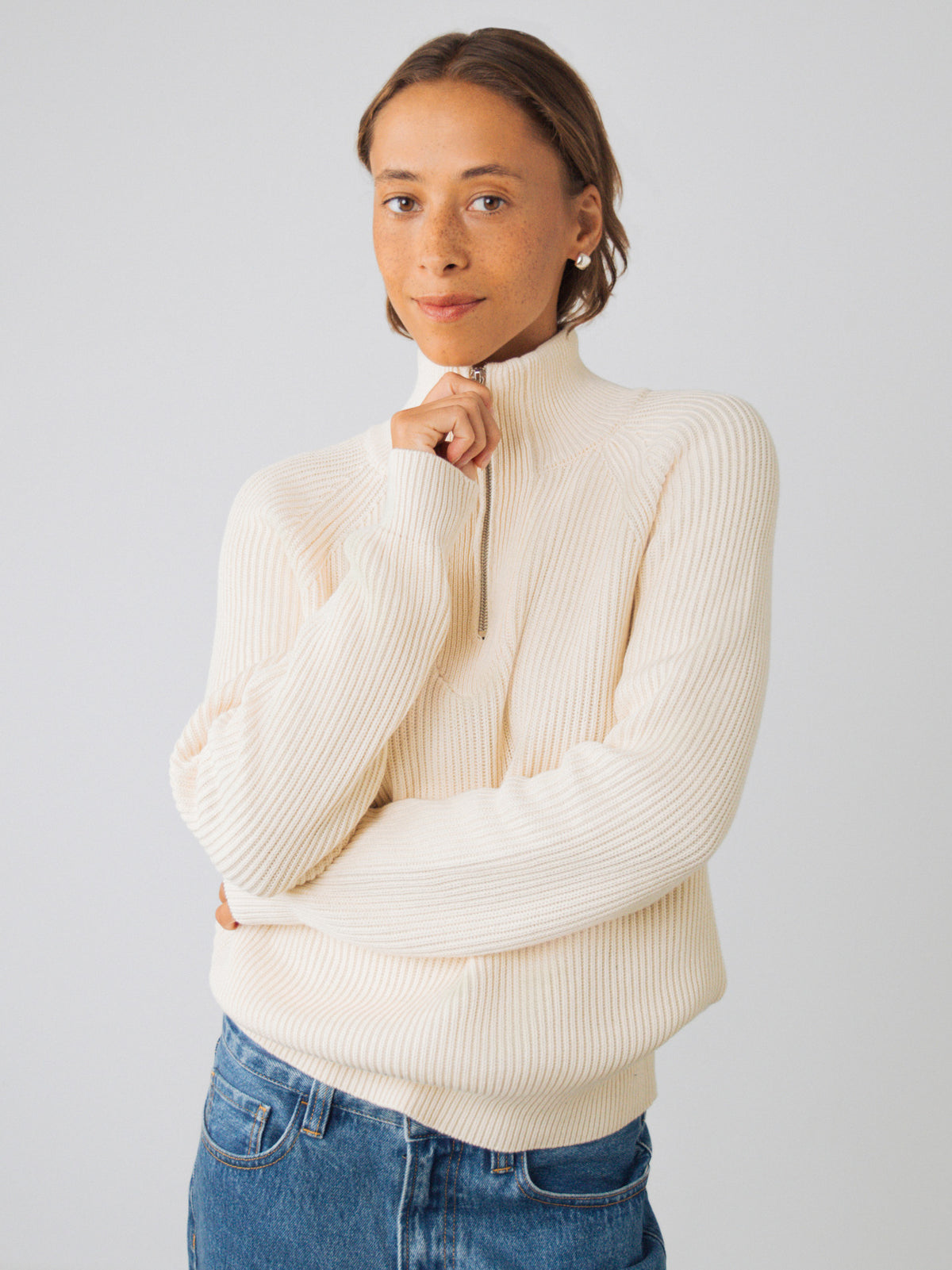 Magliione mezza zip donna