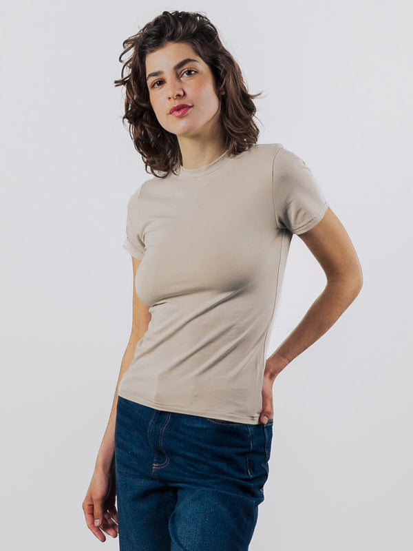 GIVEAWAY Slim Shirt Greige C-kwaliteit