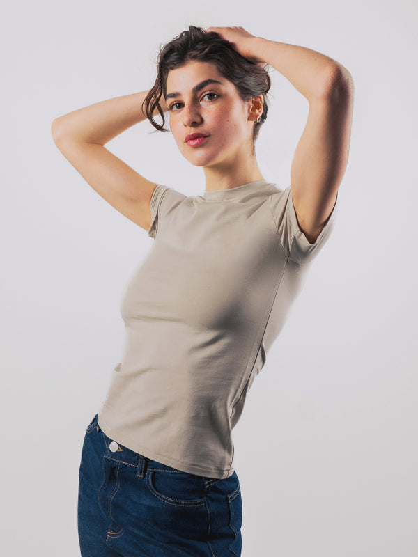 GIVEAWAY Slim Shirt Greige C-kwaliteit